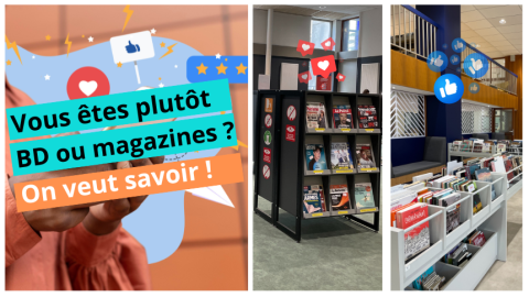 visuel de revues et de BD pour l'enquête sur les collections